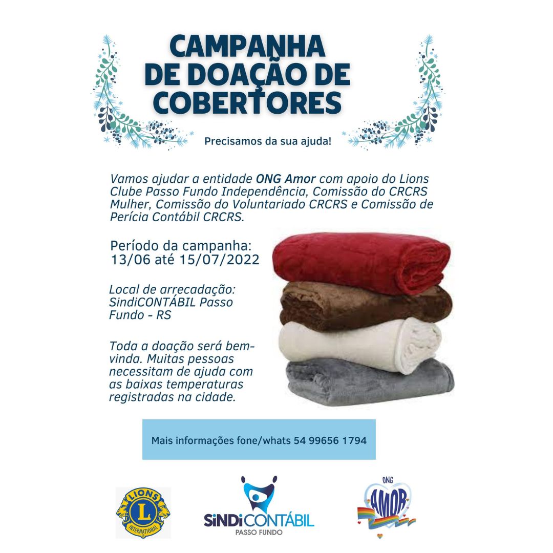 Campanha de doação de cobertores